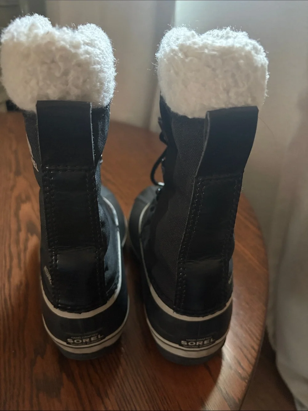 Sorel Kids Black and White Waterproof Winter Boot with Sherpa Cuff